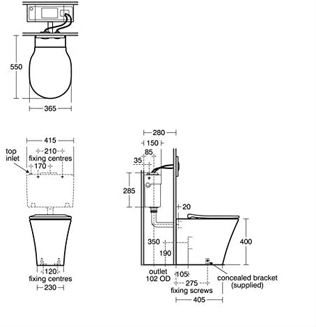 Ideal Standard E143201 Concept Air Back-to-Wall Toilet with Aquablade Technology