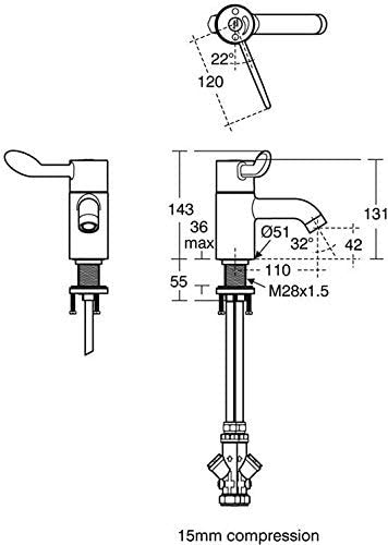 Armitage Shanks Contour 21 Plus Thermostatic Basin Mixer tap. A6697AA