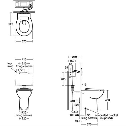 Armitage Shanks S0440HY Contour 21+ High Back to Wall Pan