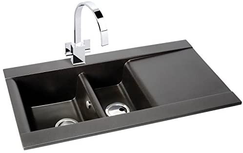 Abode Aspekt 1.5 Bowl BLACK Granite Sink - AW3002