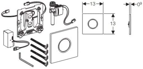 Geberit - Geberit Discharge System for Urinals with Electronic Discharge, Battery Service, Blind Plate Series 01: Alpine White (116.031.11.5)