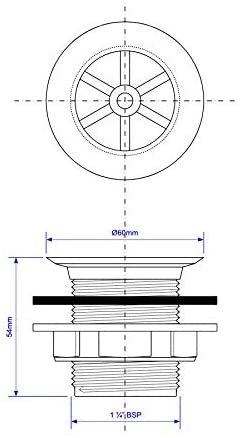 McAlpine 1̴_" CP Plastic Flush Flange Short Urinal Waste CWU1S