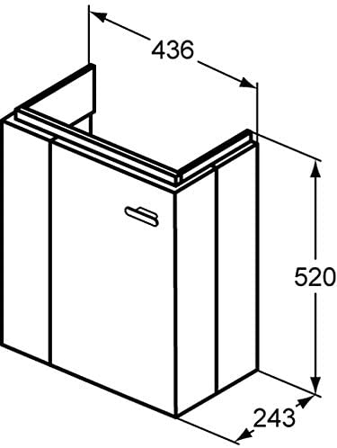 Ideal Standard Waschtischunterschrank CONNECT SPACE,1 TÌ_r, Ablg.li,435x250x520mm,Amerikan.Eiche De, E0370SO