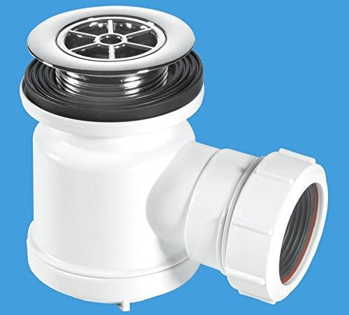 McAlpine STW3-RB Water Seal Shower Trap Chrome Plated Brass-19mm, White