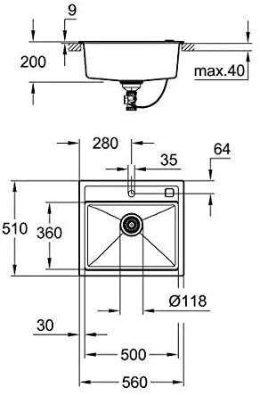 Grohe K700 31651AT0 Composite Sink Granite Grey