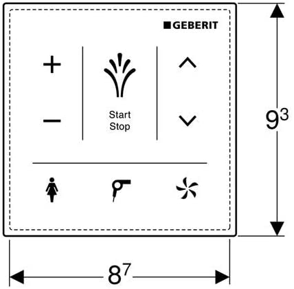 Geberit Wall Control Panel for Geberit Aquaclean Mera: White Glass (147.038.SI.1)