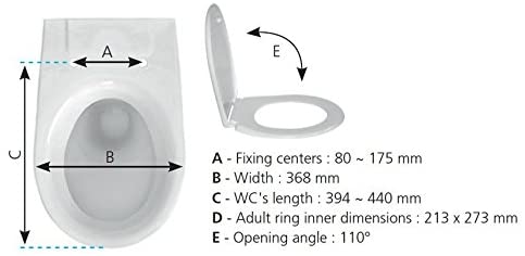 SIAMP 95900110" Principaute Thermoset Toilet Seat, White