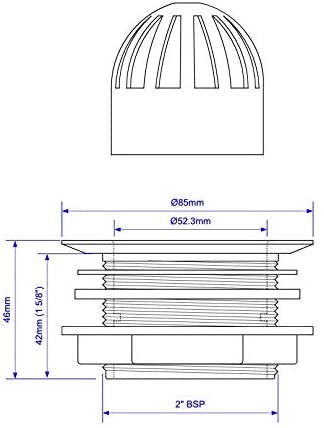 McAlpine 2" Grey Domed Urinal Waste GWU20