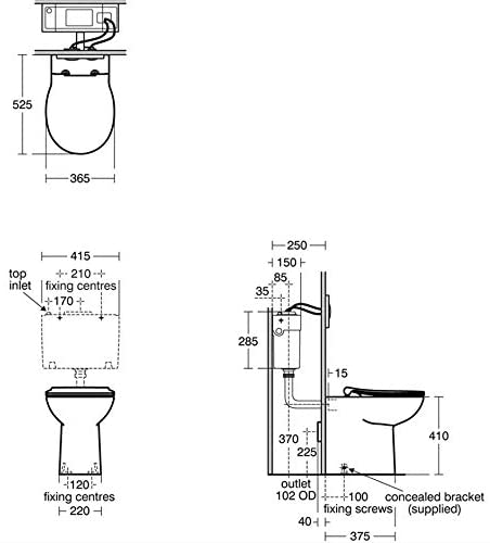 Armitage Shanks S0439HY Contour 21+ Back to Wall Rimless Toilet