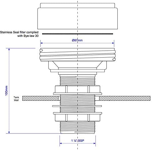 McAlpine Screened Tank Breather 1̴_" SWLFBR