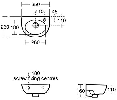 Armitage Shanks E892801 White Sandringham 21 350 mm Right Hand Taphole