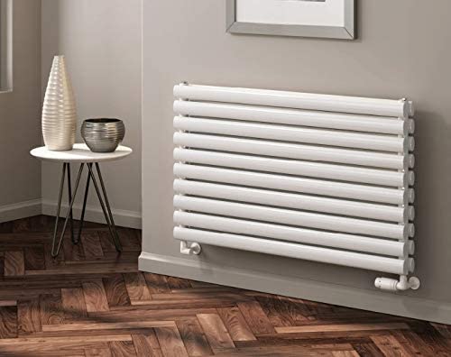 Reina Nevah White Horizontal Designer Radiators 590mm x 600mm Single Panel Central Heating