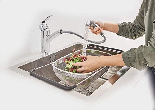 PJFU Eurosmart 30305000 Kitchen Sink Mixer Tap with Removable Dual Rinse Spray Chrome