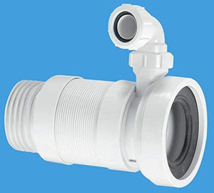 McAlpine 90mm Straight Flexible WC Pan Connector with Vent Boss 170-410mm Length WCF26SV
