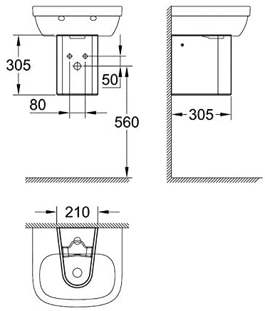 Grohe Euro Alpine Ceramic 39325í«ÌÎ_for Wash Basin Basin Semi Pedestal