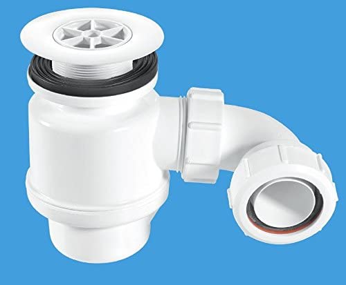Standard Shower Trap with 85mm White Plastic Flange - STW6R