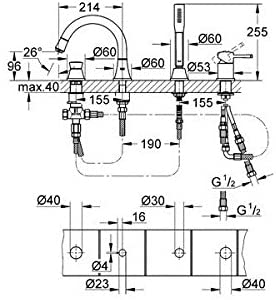 GROHE 19936IG0 Grandera 4-Hole Bath Combination Trim Set