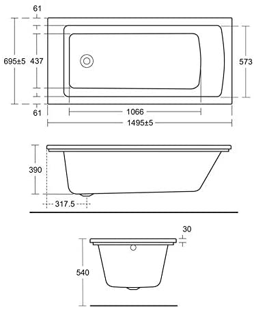 Ideal Standard E155201 Tempo Arc 150cm x 70cm Bath