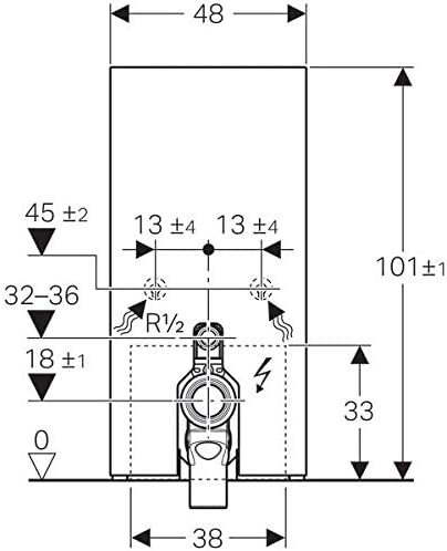Geberit Monolith Plus 131.202. Sanitary Module for Floor-Standing WC 101 cm