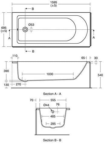Ideal Standard T000101 Tesi 160cm x 70cm Bath