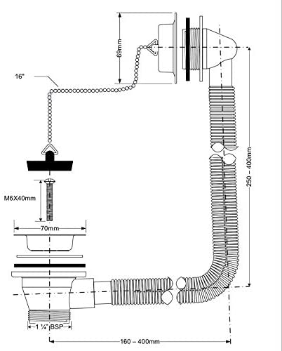 McAlpine 1̴_" Bath Combined Waste and Overflow FBW1PC