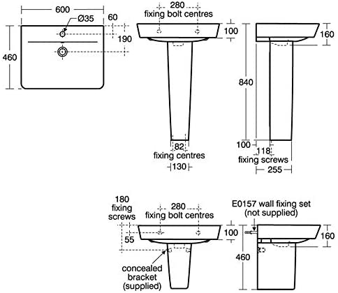 Ideal Standard E076601 Concept Air Cube 60cm Washbasin
