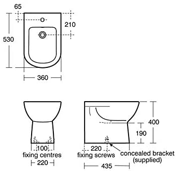 Ideal Standard T509001 Tempo Back to Wall Bidet, 1 Taphole