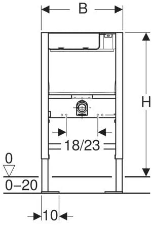 Geberit Duofix 111.207.00.2 Element for Wall-Hung WC, 79 cm, with Low-Height Furniture Cistern