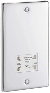 ARLEY P17C Dual Voltage Shaving Socket Polished Chrome Shaving Sockets