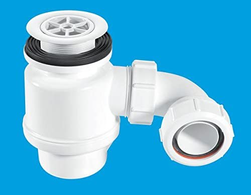 McALPINE 1̴_" x 50mm Seal Resealing Shower Trap - 70mm White Flange STW2-R