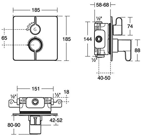 Ideal Standard A6377AA Freedom Built-in Thermostatic Shower Mixer