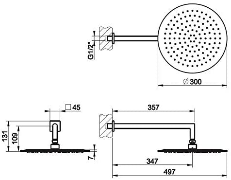 Gessi Emporio Shower 47257 wall mounted showerhead