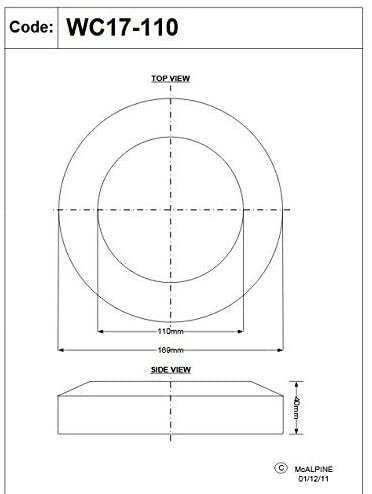 McALPINE 4"/110mm Pipe/Plain End Rigid WC Connector Wall Flange WC17-110