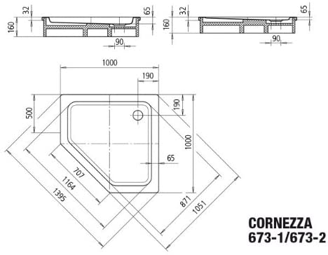 Kaldewei Cornezza 673-2 100x100x6,5cm with polystyrene support, colour: White, with pearl effect - 459348043001