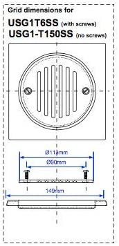McAlpine Horizontal Untrapped Shower Gully 22mm Outlet