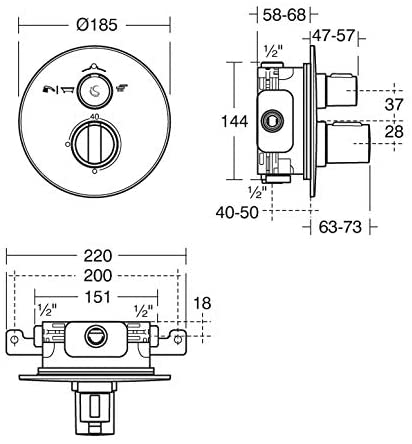Ideal Standard A5879AA Concept Easybox Mixer Shower, Chrome