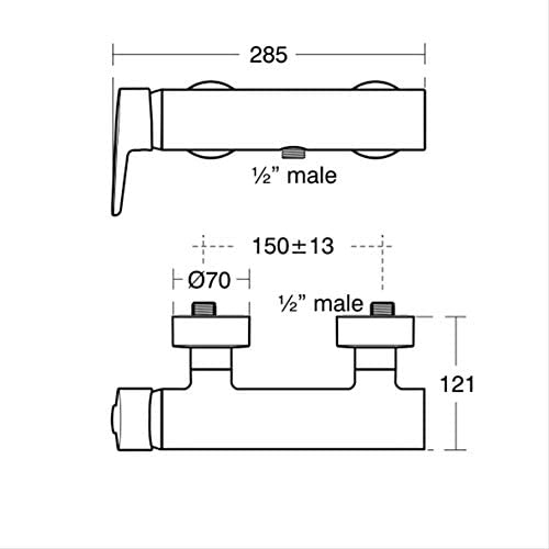 Ideal Standard B9991AA Concept Blue 2 Hole Lever Bath Shower Mixer