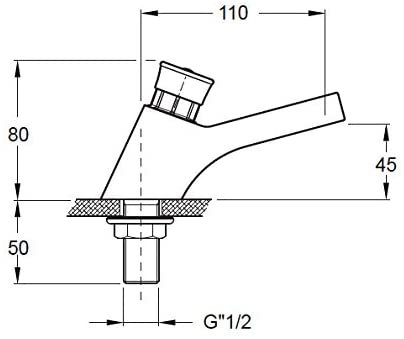 Rada 2.1762.056 T1 100 TF Pillar TAP, Chrome