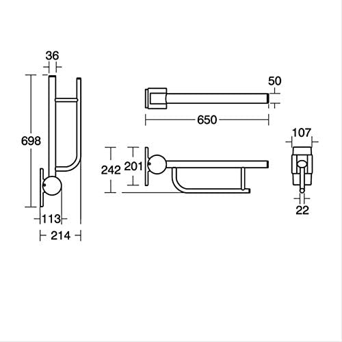 Armitage Shanks S6361 Contour 21 65cm Hinged Support Arm