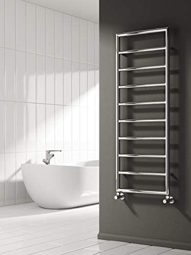 Reina Nardo Steel Chrome Designer Towel Radiator 813mm x 450mm - Central Heating