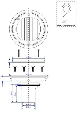 McAlpine Tiled Floor to Sheer Floor Gully Conversion Kit FGTR118TOP-50