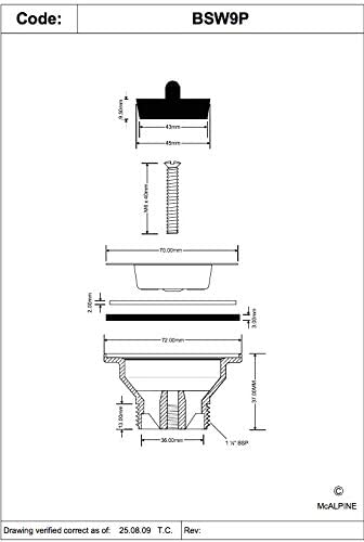 McAlpine 1å_" Centre Pin Bath Waste BSW9P