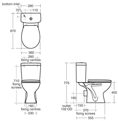 ARMITAGE SHANKS SANDRINGHAM 21 CLOSE-COUPLED TOILET PACK WITH STANDARD CLOSE SEAT