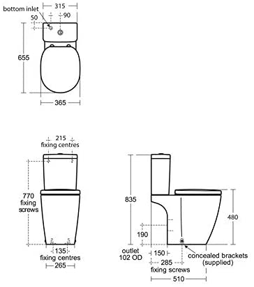 Ideal Standard E608601 Concept Freedom Raised Height Close Coupled Toilet