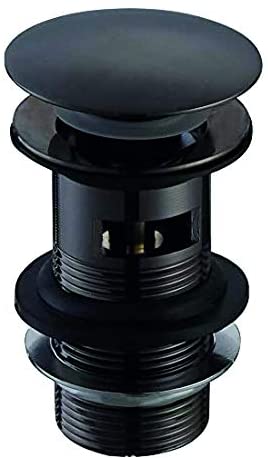 Trisen TW002 Klik-Klak Slotted Basin Waste Dome Top Black
