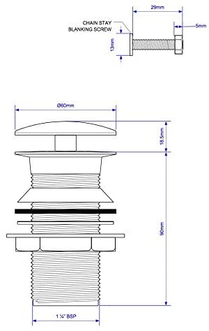 McAlpine 1̴_" Chrome Plated Free Flowing Basin Waste DWU60-CB