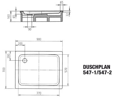 Kaldewei Ambience duschplan 547åʉÛÒåÊ1åÊSteel Shower TrayåʉÛÒåÊ700åÊx 900åÊx 65åÊmm Alpinweiss