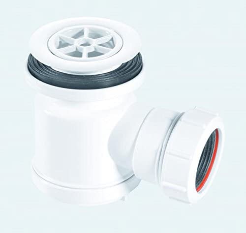 McAlpine STW3-R 11/2 inch x 19mm Water Seal Shower Trap with Universal Outlet, White