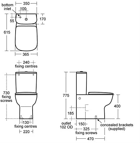 Ideal Standard E150601 Studio Echo Cistern with Dual Flush Valve