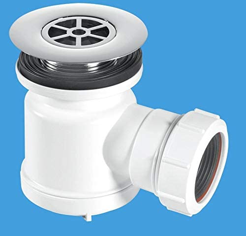 McAlpine STW7-R Water Seal Shower Trap Chrome Plated Plastic Flange, White
